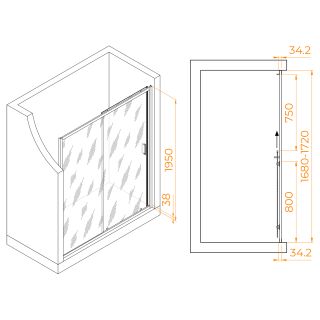 Душевая дверь RGW PA-14Gr 41081417-110 170см серый